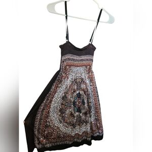 Bohemian Print Spaghetti Strap Dress Size M